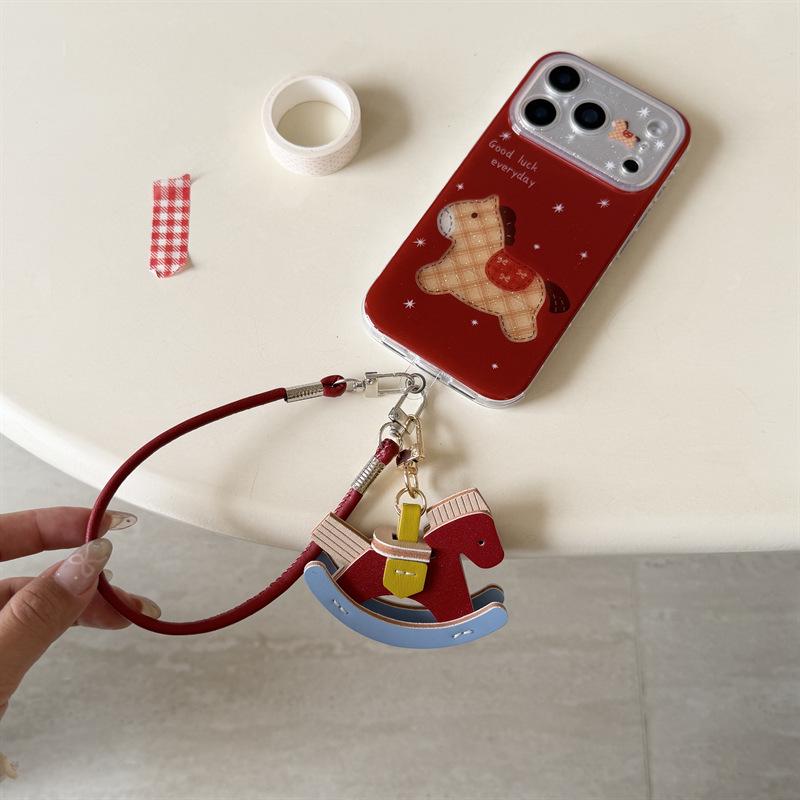New Year Glitter Diamond Lattice Horse Case for iPhone 17/16 Pro Max/15/14