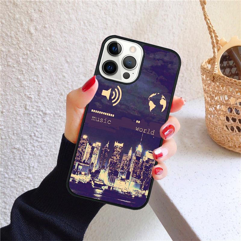 Music On World Off Phone Case for iPhone 17 Air 16 PRO MAX 15 14 PLUS 12 11 13 Back Cover Fundas Shell coque