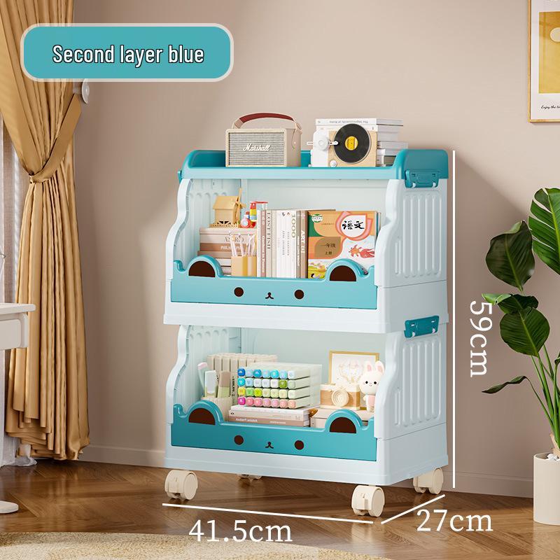 Children's Movable Multi-Layer Bookshelf and Storage Rack