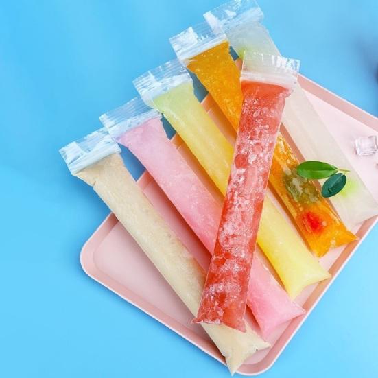 Einweg-Eis am Stiel Beutel Doppelreißverschluss Siegel Eis am Stiel Beutel Lebensmittelqualität Gefrierbeutel für Joghurtriegel Frucht Smoothies Eisbonbon Snacks
