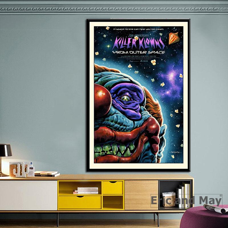 Comic Klowns Killer New from Outer Space Horror Movie Poster Prints Canvas Oil Painting Art Wall Pictures Living Room Home Decor