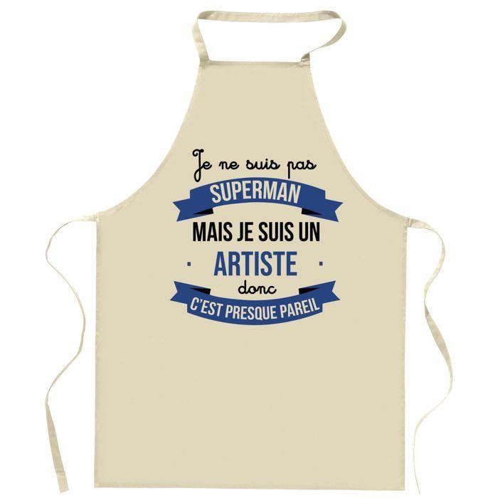 Tablier de cuisine - Planetee Artiste Superhéros - Coton résistant - Impression DTG France - Liens ajustables