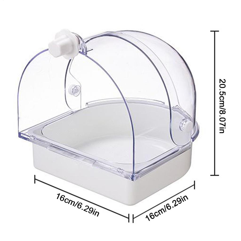 Parakeet Bath Shower Bathtub Bowl Splashproof Transparent Parrot Bath For Cage For Indoor Window Cockatiel Conure Canary