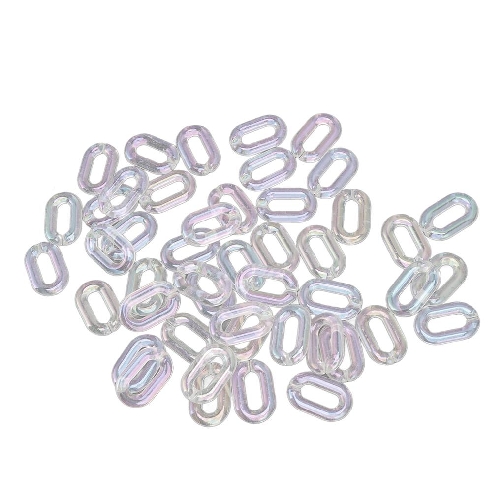50 STÜCKE Acryl Verbindungsringe Transparent DIY Zusammenbaubar Transparente Farbplattierung Acrylkette