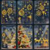 Golden Christmas Reindeer Stickers, Glass Window Stickers, Window Flowers and Atmosphere Stickers