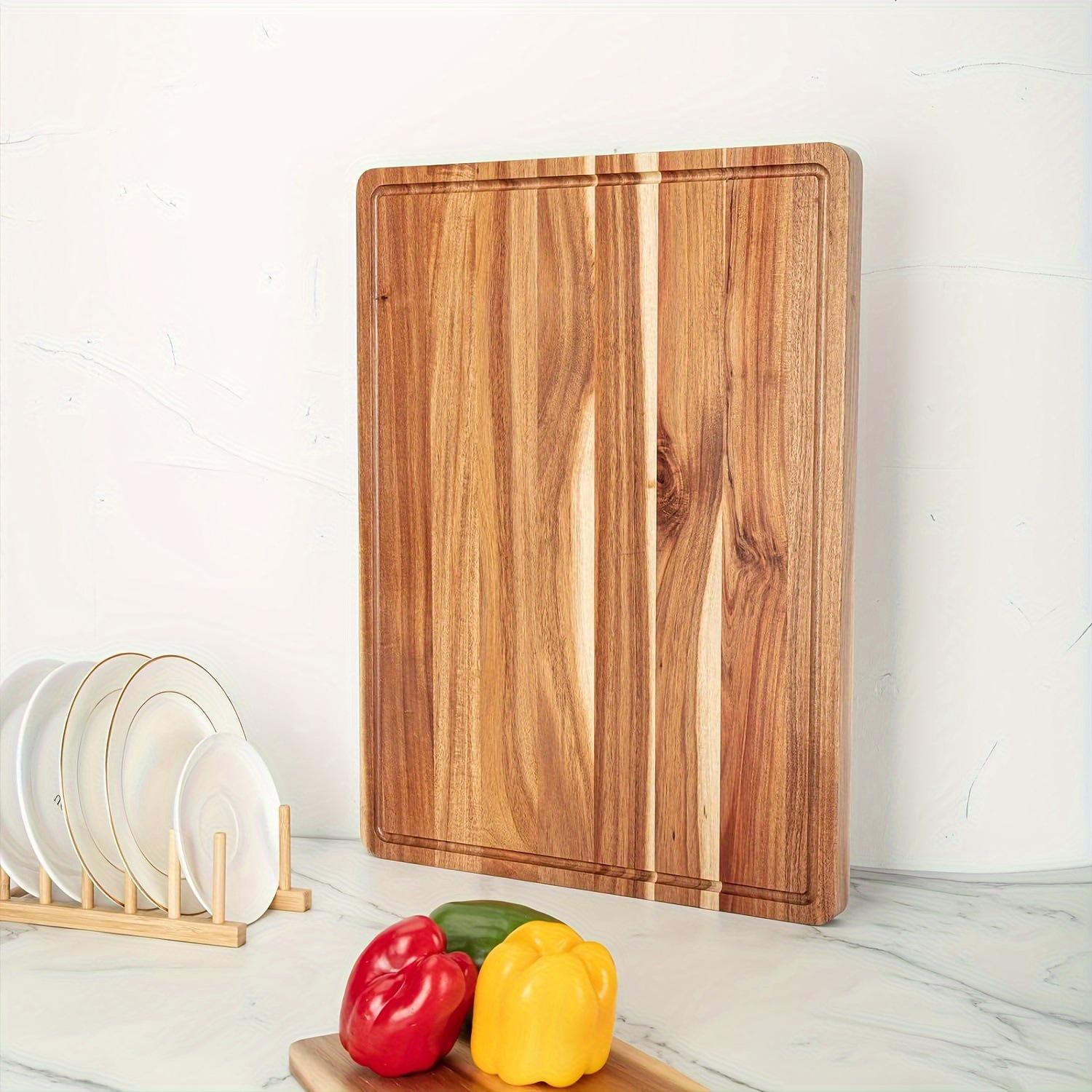 Thick Acacia Wood Double-Sided Cutting Board for Kitchen - Ideal for Chopping Fruit, Bread, and Desserts 60*45*2cm Acacia Wood