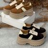 Thick-soled women's height increase 7 autumn new fashion casual shoes simple velvet