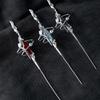 Gothic Dark Aesthetic Piercing Earring Stylish Ear Needle Surround Auricle Diagonal Stud for Nightclub and Party Wear