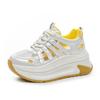 Fashion 7CM Women Spring Summer Air Mesh Shoes Mules Shoes Hollow Chunky Sneaker Slides Sandals Platform Wedge Microfiber Platform Wedge