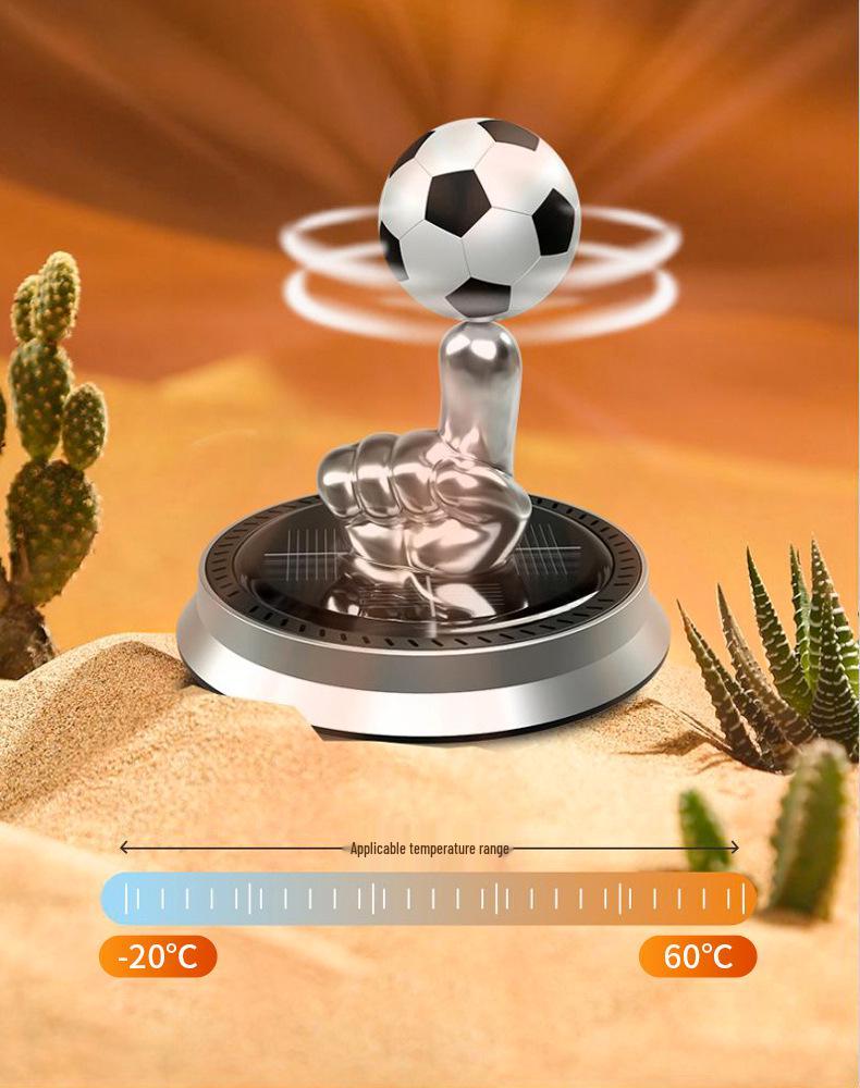 Solar Rotating Football Aromatherapy Ornament for Car Interior - Summer Fragrance Collection