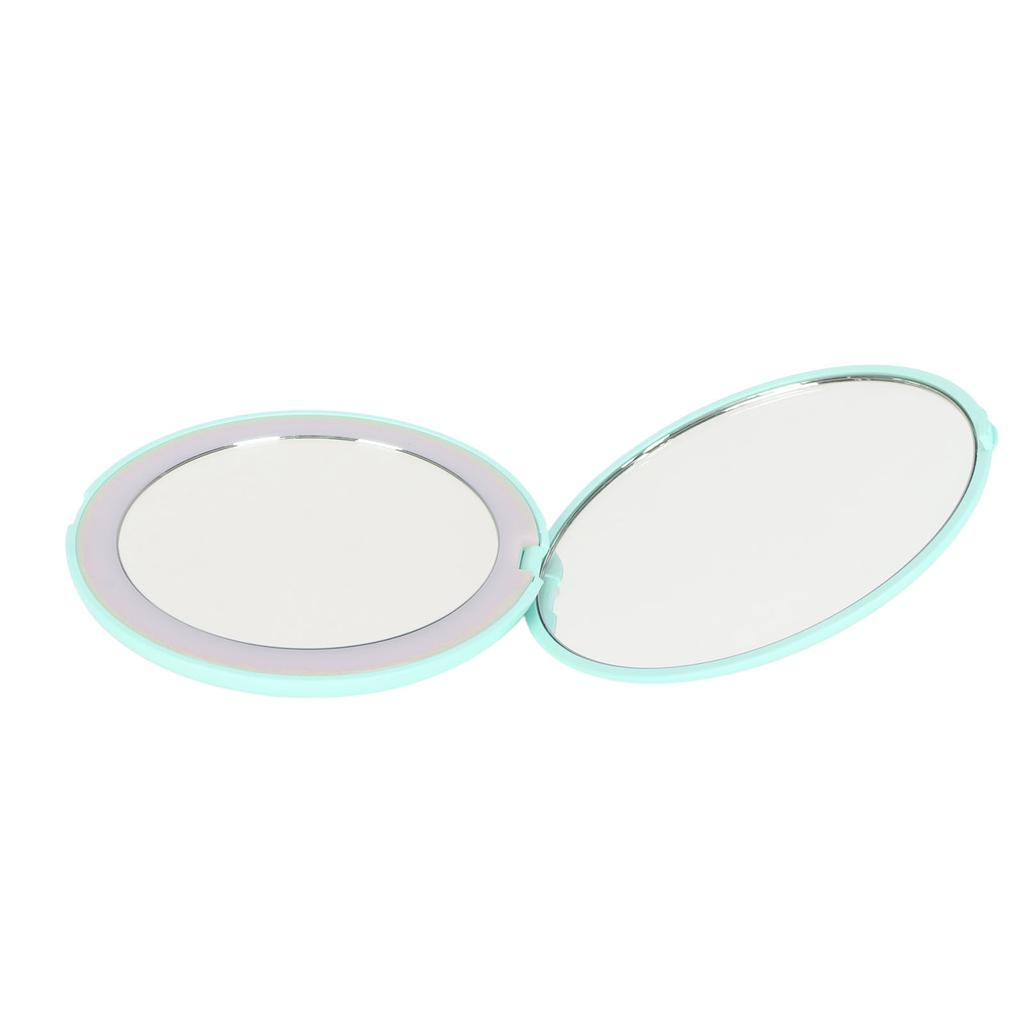 3.5 Inch LED Mirror 1X 10X Magnification Double Sided Makeup Mirror for Home Travel Built In Battery Green