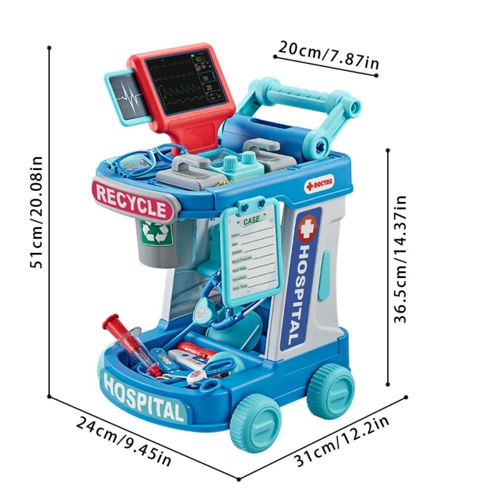 Set di Strumenti Giocattolo Simulazione Medico per Bambini per Bambine con Valigia a Rotelle per Giocare come Infermiera e Fare Iniezioni con Stetoscopio