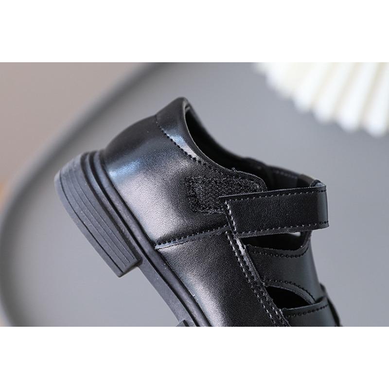 Children's Roman Sandals, Unisex Beach Shoes, Hollow-Out Leather Shoes, Soft-Soled Walking Shoes.