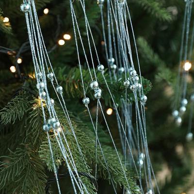 Artificial Christmas Glitter Branches Plastic Flexible Glitter Twig Branches Lifelike Xmas Twig Bead String