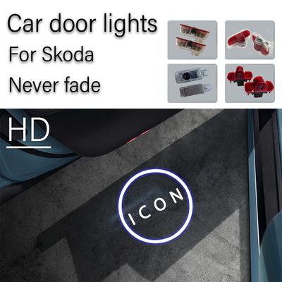 Pro Škoda Superb Octavia Kodiaq Fabia Karoq HD Skleněná Čočka Světlo Dveří Auta Laserová Dekorace Projekční Lampa Nevybledne Autopříslušenství