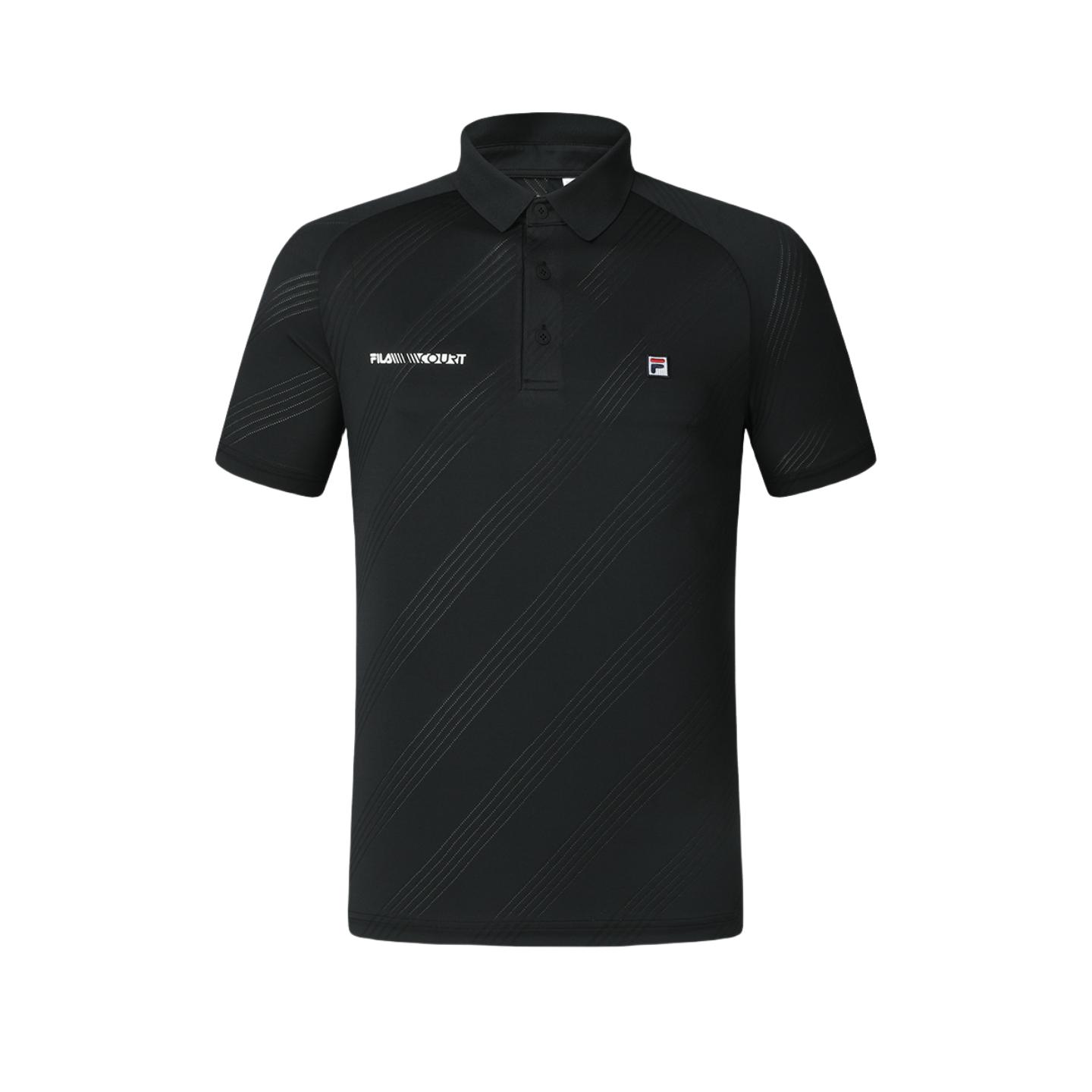 

New FILA Tennis Polo Shirts Men s Dark Current Black A11M423108FBK M(170/92A)