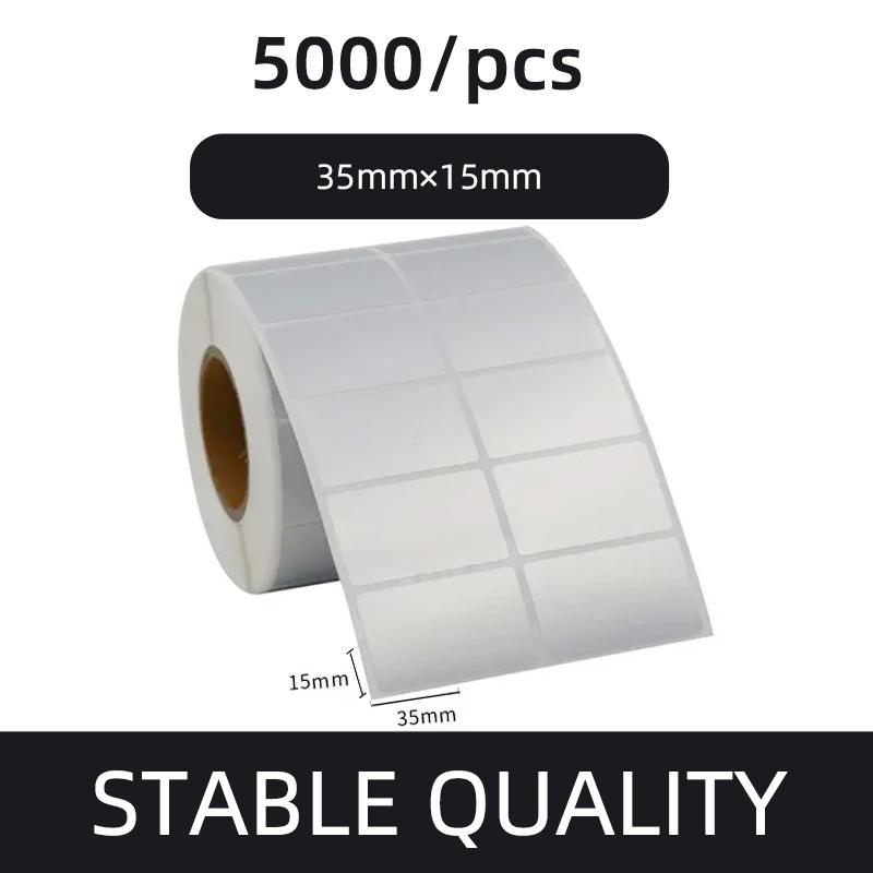 Etiqueta de código de barras PET prata fosca 20 30 40 50 60 70 80 90 100 Fita de transferência térmica Impressora de adesivos