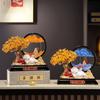 Resin Lucky Cat Money Tree Sand Art Decor Office Living Room TV Cabinet Bar Shelf Gift
