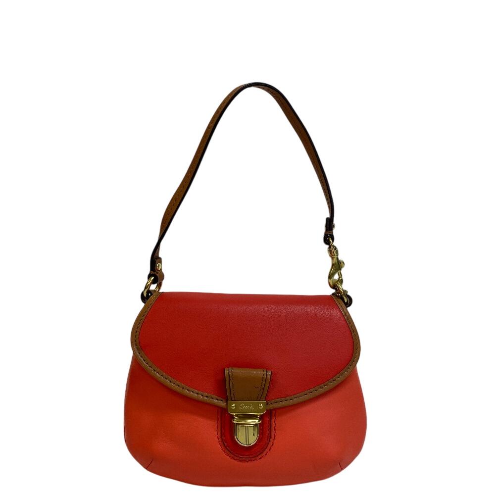 COACH кожаный Косметичка Оранжевая кожа Женский Б/У