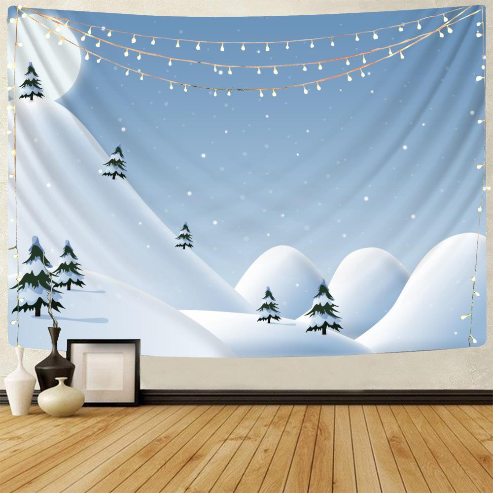 Weihnachts-Tapisserie, Weihnachtsbaum-Tapisserie, Schneemann, Wandbehang, Weihnachtsthema, bedruckter Tapisserie-Hintergrundstoff