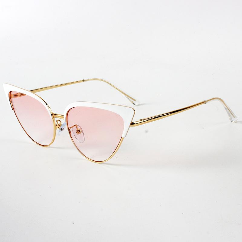 

Nem Vintage Cat Eye Sunglasses Fashion Small Frame Uv400 Shades Sun Glasses Party Travel Eyewear Metal Frame Female Glasses As shown in the figu