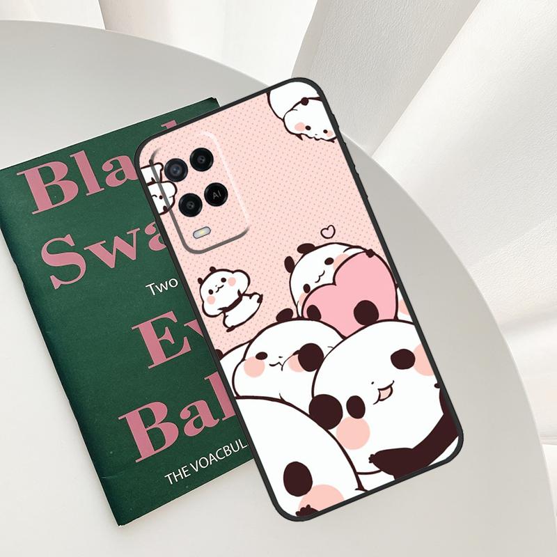 Cute Panda Case For Oppo A15 A16 A17 A52 A72 A76 A96 A54 A74 A94 A54S A57S A58 A78 A98 A57 A77 Cover
