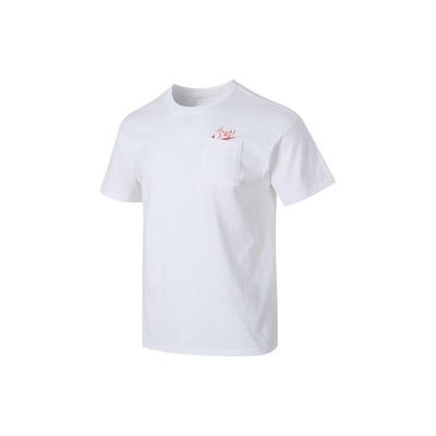 Atmungsaktives Bedrucktes Lässiges Kurzarm-T-Shirt mit überschnittenen Schultern Unisex Oberteile Weiß HF6594-100
