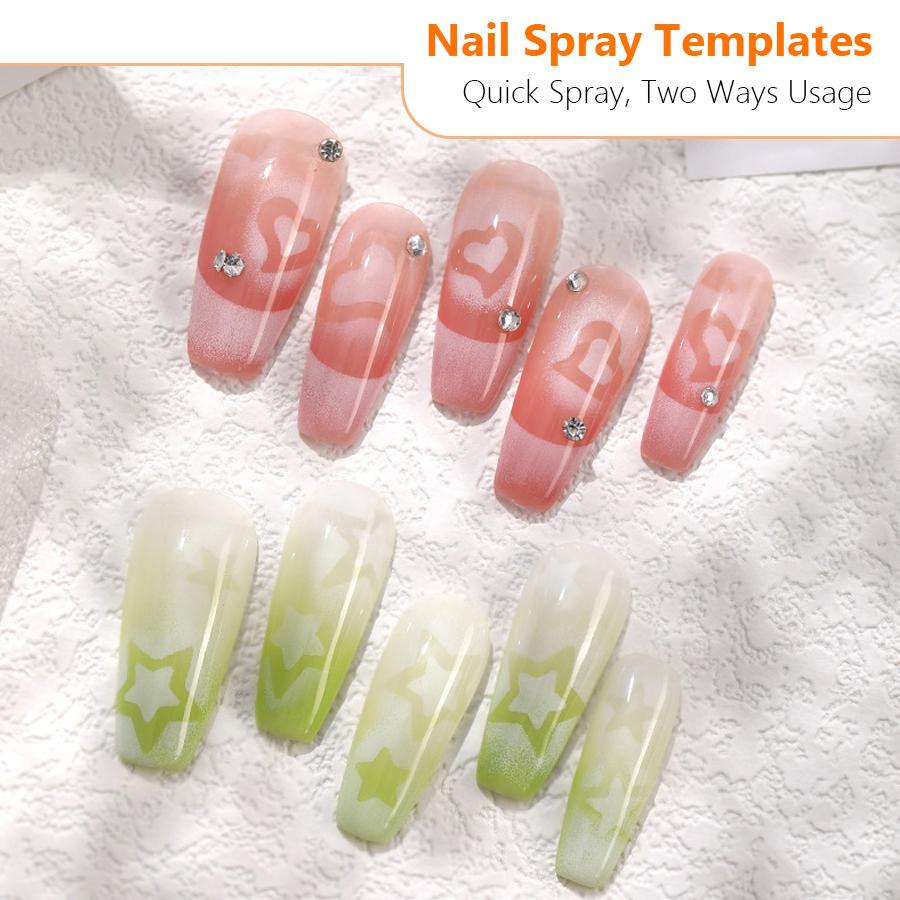 Nail Art Airbrush Sticker Stencil Hollow Heart Butterfly Bear Star French Template Nail Stickers Manicure Tool