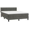 VidaXL Lit à sommier tapissier et matelas Gris foncé 140x190cm Velours 3131136