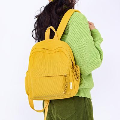 Chic Corduroy Women's Backpack Lightweight, Adjustable Straps, Zip Closure Versatile for Travel & Commute