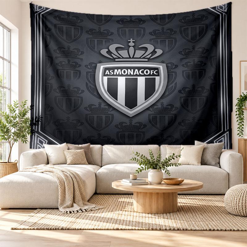Monaco FC Wall Tapestry, Soft Fabric Wall Hanging, Decorative Backdrop For Bedroom Home Wall Art