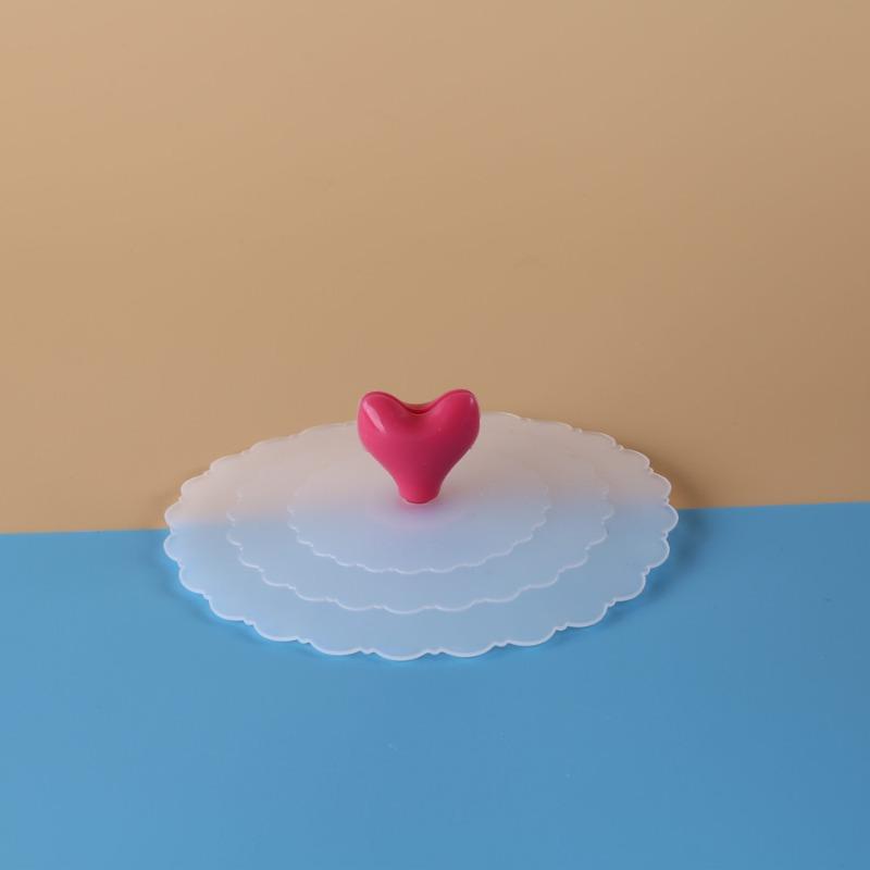 Wave Heart-shaped Spatula Spoon Silicone Cup Lid Heart-shaped Cup Lid Food-grade Silicone Dust-proof Lid