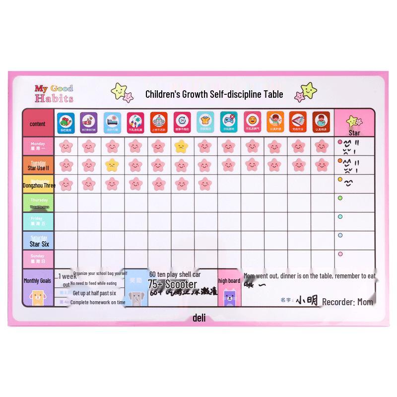 Deli Kids  Self-Discipline Soft Whiteboard