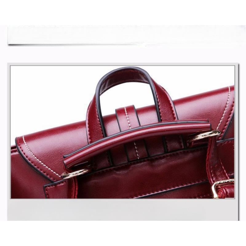 Sommermode Ölwachs Damen Tasche Damen Lässiger Vintage Rucksack Echtleder Tasche Rucksack