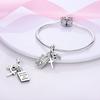 925 Silber Kreuz Herz Drehend Teufelsauge Jesus Engel Anhänger Charm Perle für DIY Armband Schmuck Geschenk für Frauen