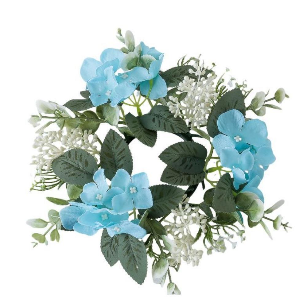 

Artificial Hydrangea for Candle Holder Decor Candle Holder Wreath Home Dining Table Decor Birthday Party Wedding Decor озеро синього кольору