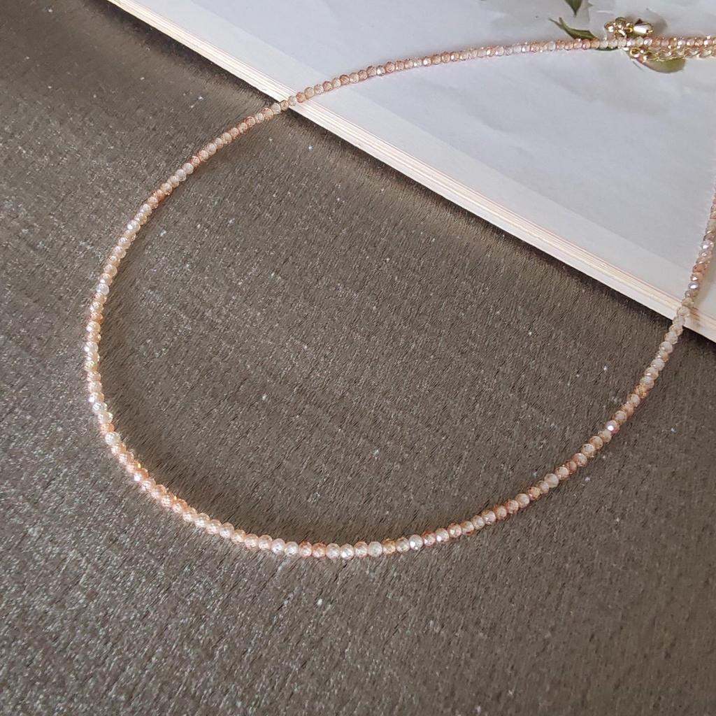 Delicate Japanese-Korean Zircon Beaded Crystal Necklace: Versatile Summer Accessory