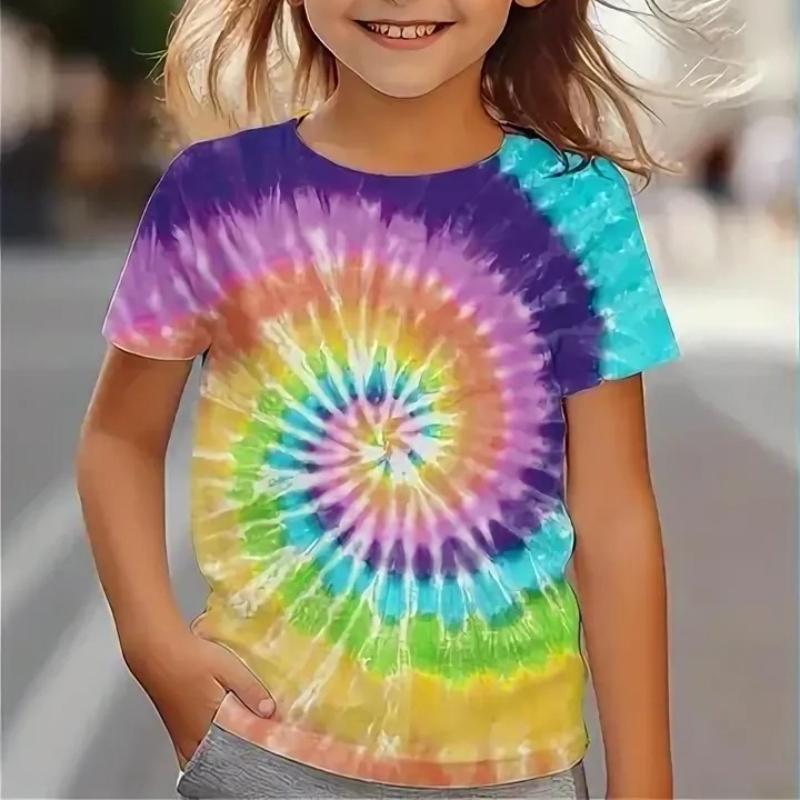 Cute Short Sleeved Shirt Cartoon Print Girls Children Soft Comfortable T-Shirts Girls
