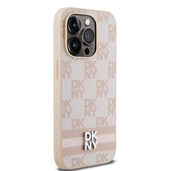 Dkny Dkhcp14Lpcptssp Iphone 14 Pro6.1 Różowy/Pink Hardcase Leather Checkered Mono Pattern & Printed Stripes