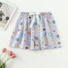 Women's Summer Cotton Silk Drapey Floral Shorts with Elastic Waist