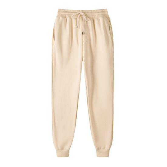 Men Sweatpants Mid-rise Elastic Waist Adjustable Drawstring Sport Pants with Pockets Solid Color Casual