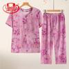 Langsha 2026 Summer Plus Size Cotton Linen T-Shirt Set for Middle-Aged Women