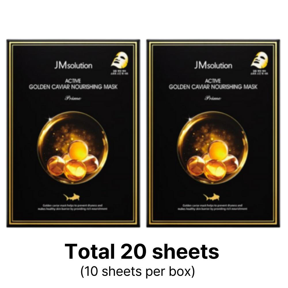 [JMSOLUTION] Active Golden Caviar Nourishing Mask Prime 10 Sheets/20 Sheets