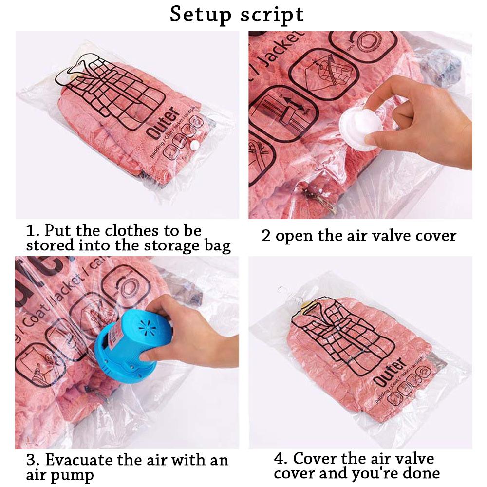 Space Jacket Clothing Storage Bag Foldable Clothes Vacuum Compression Bag Clothing Dustproof Cover