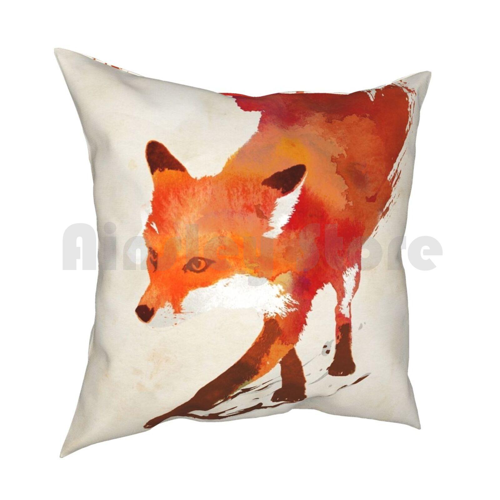 Vulpes Vulpes Pillow Case Printed Home Soft Throw Pillow Fox Watercolor Nature 30x30cm 12x12in