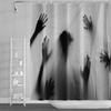 3D Halloween Theme Shower Curtain Horror Bloody Hands Black Bathroom Curtains For Halloween Party Waterproof Fabric With Hooks