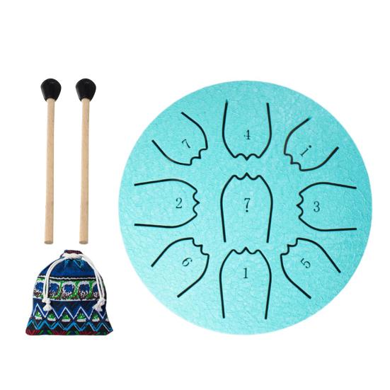 Steel Tongue Drum 4/6 Inch 8/9 Tone Rain Drum for Outside Garden Sound Healing Musical Instruments for Adults Kids Mini Handpan Drums for Meditation