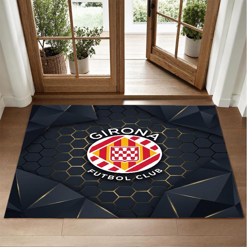 Girona FC Design Crystal Velvet Rug Soft Decorative Mat for Bedroom Entrance