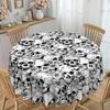 1 Scary Skull Pattern Tablecloth, Skull Design Is Suitable For Kitchen, Dining Room Decoration, Home Decoration