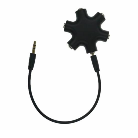 3.5mm Audio Splitter Adapter 1 Male To 5 Female Headphone Jack Distributor for Multiple Devices Audio Sharing Reverse Operation Splitter Compatible